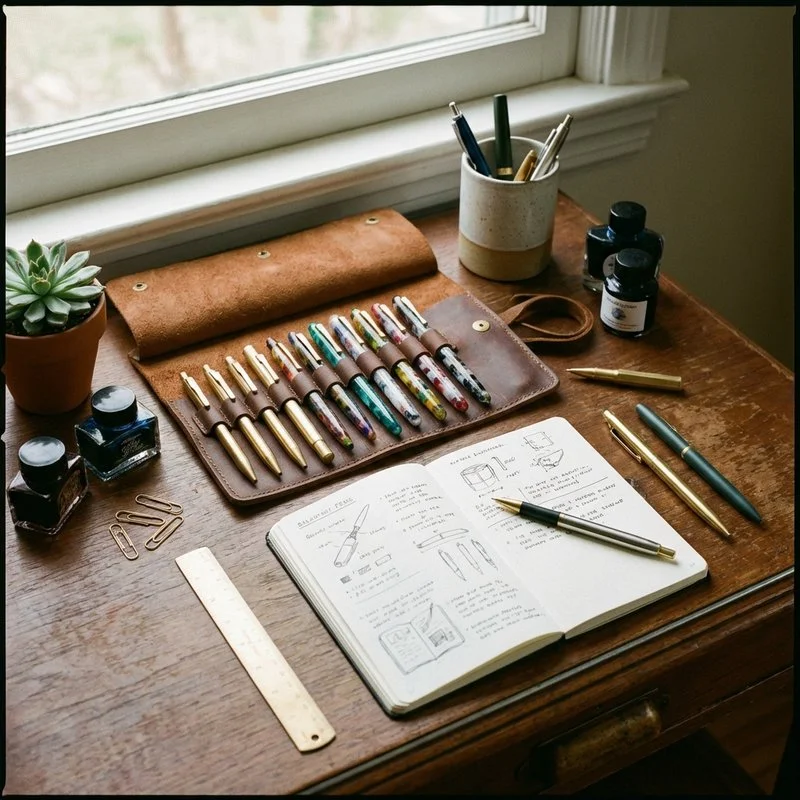 Écriture au stylo bleu