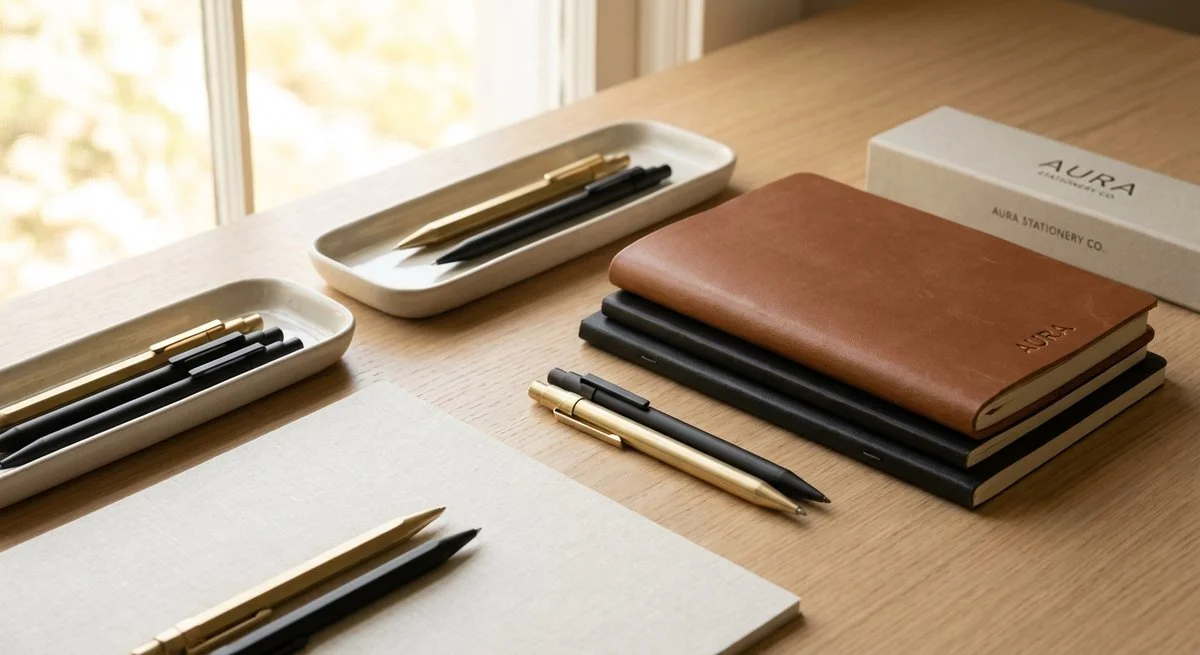 Collection de stylos Stylo Reynolds sur bureau